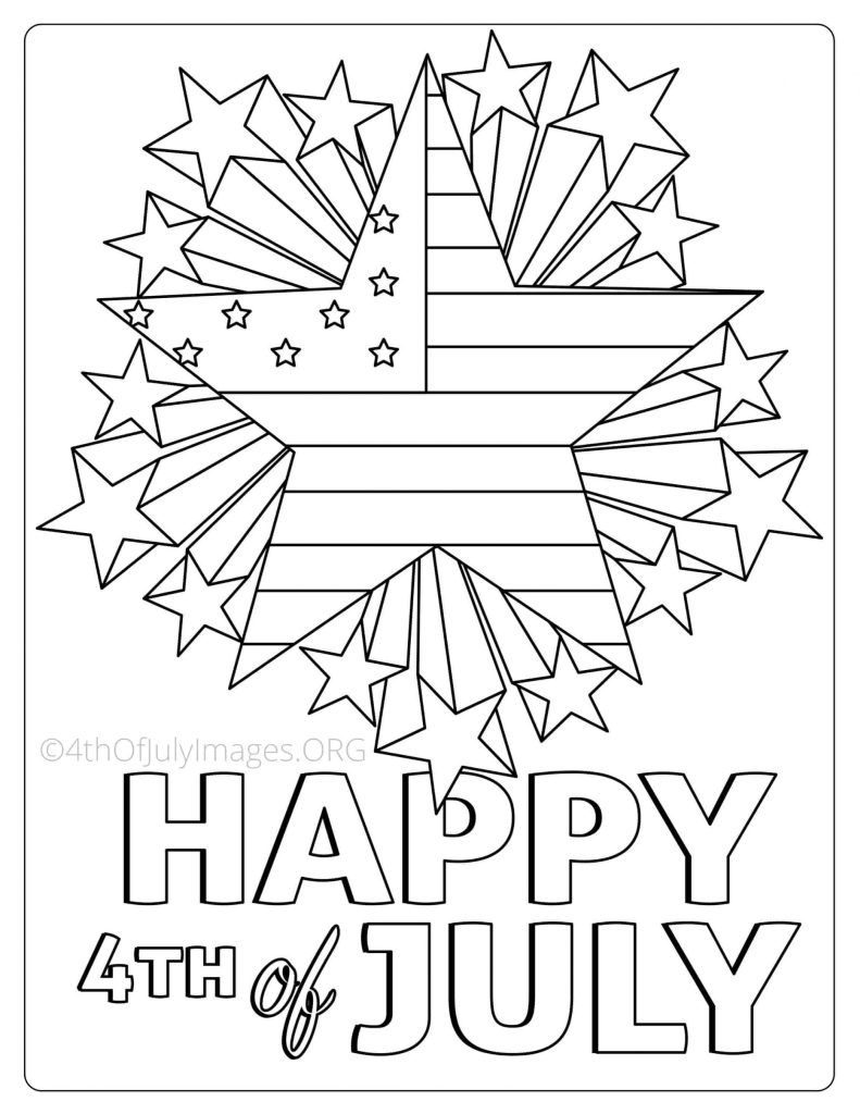 Happy 4th Of July Coloring Pages scaled