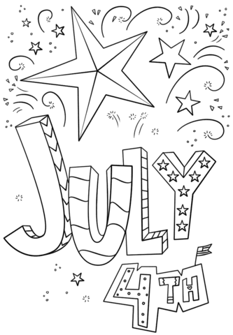 Star Art 4th Of July Coloring Pages